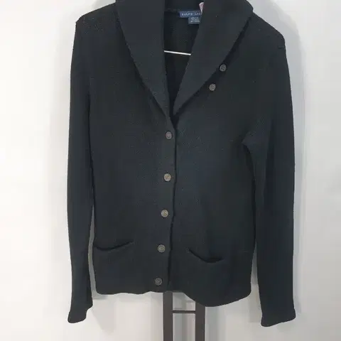 폴로 랄프로렌 가디건 숄카라 니트 코튼 캐시미어 스웨터 블랙 L