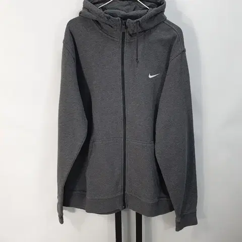 나이키 후드집업 클럽 스우시 기모 차콜 그레이 xl