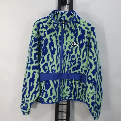 나이키 후리스 셰르파 레오파드 애니멀 양털 뽀글이 크롭 자켓 그린 xl