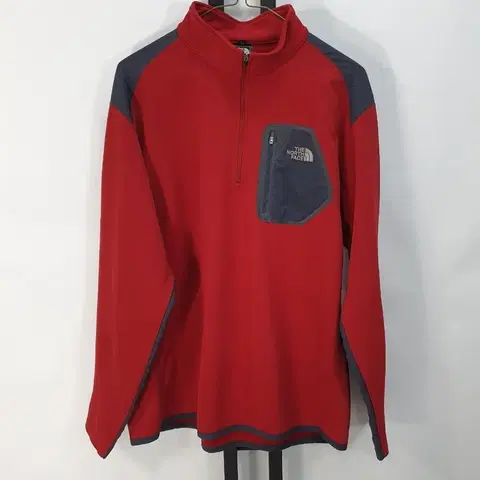 노스페이스 반집업 써밋시리즈 긴팔티셔츠 레드 xl