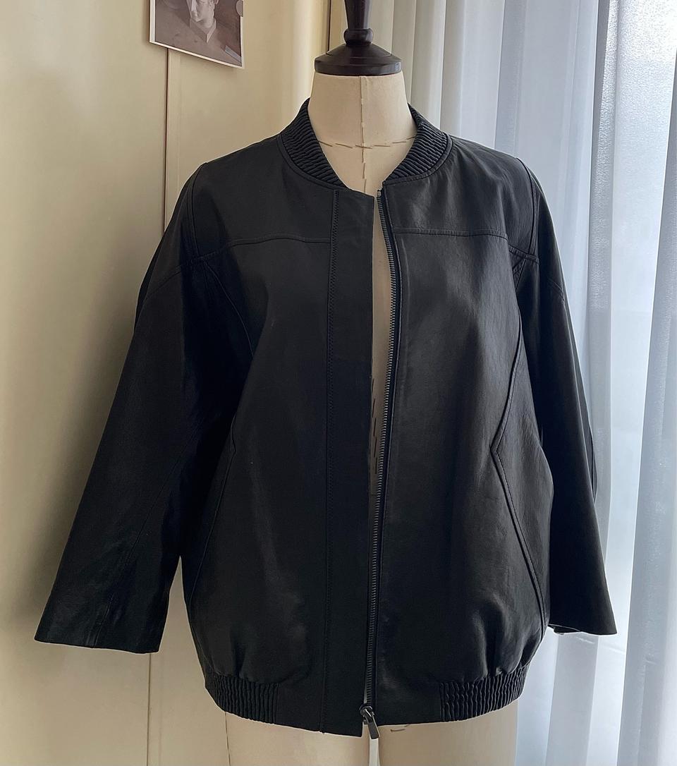 로보 ROBO 블랙 양가죽 블루종 자켓 66 M