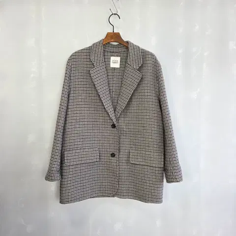 스튜디오톰보이 울 블렌드 하운드투스 체크 자켓 여성 핸드메이드