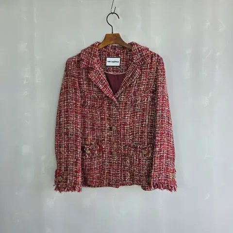 [KARL LAGERFELD] 칼라거펠트 레드 트위드 자켓