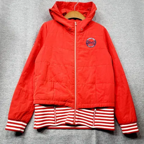 플레이보이 골프 레드 퀼팅 점퍼