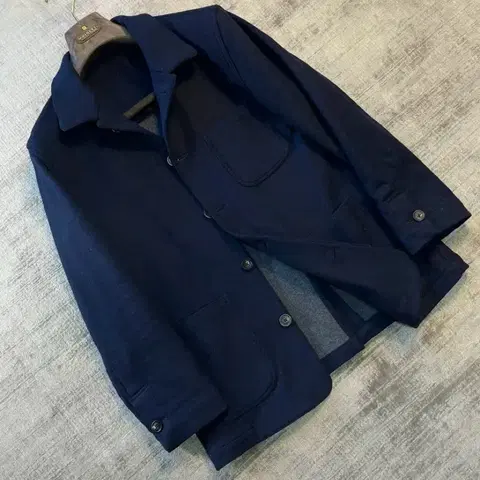 라르디니 신형탭 얼스터 카라 네이비 카반 코트 italy made