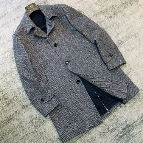 일레븐티 그레이 헤링본 싱글 카코트