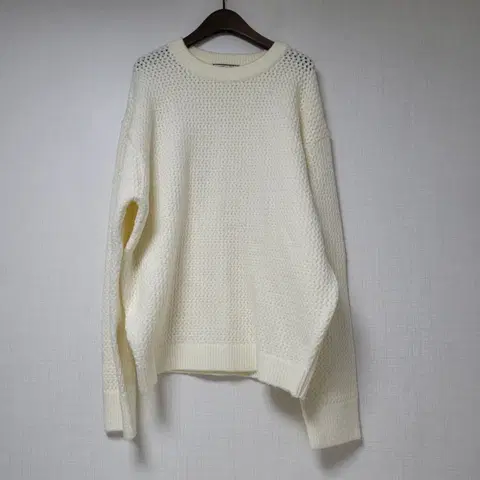 아이보리 와플 니트 스웨터 L