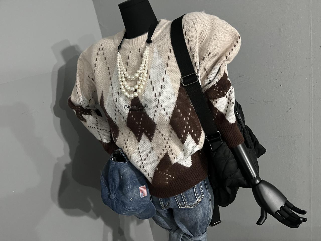 아가일라운드니트/아가일니트/라운드니트