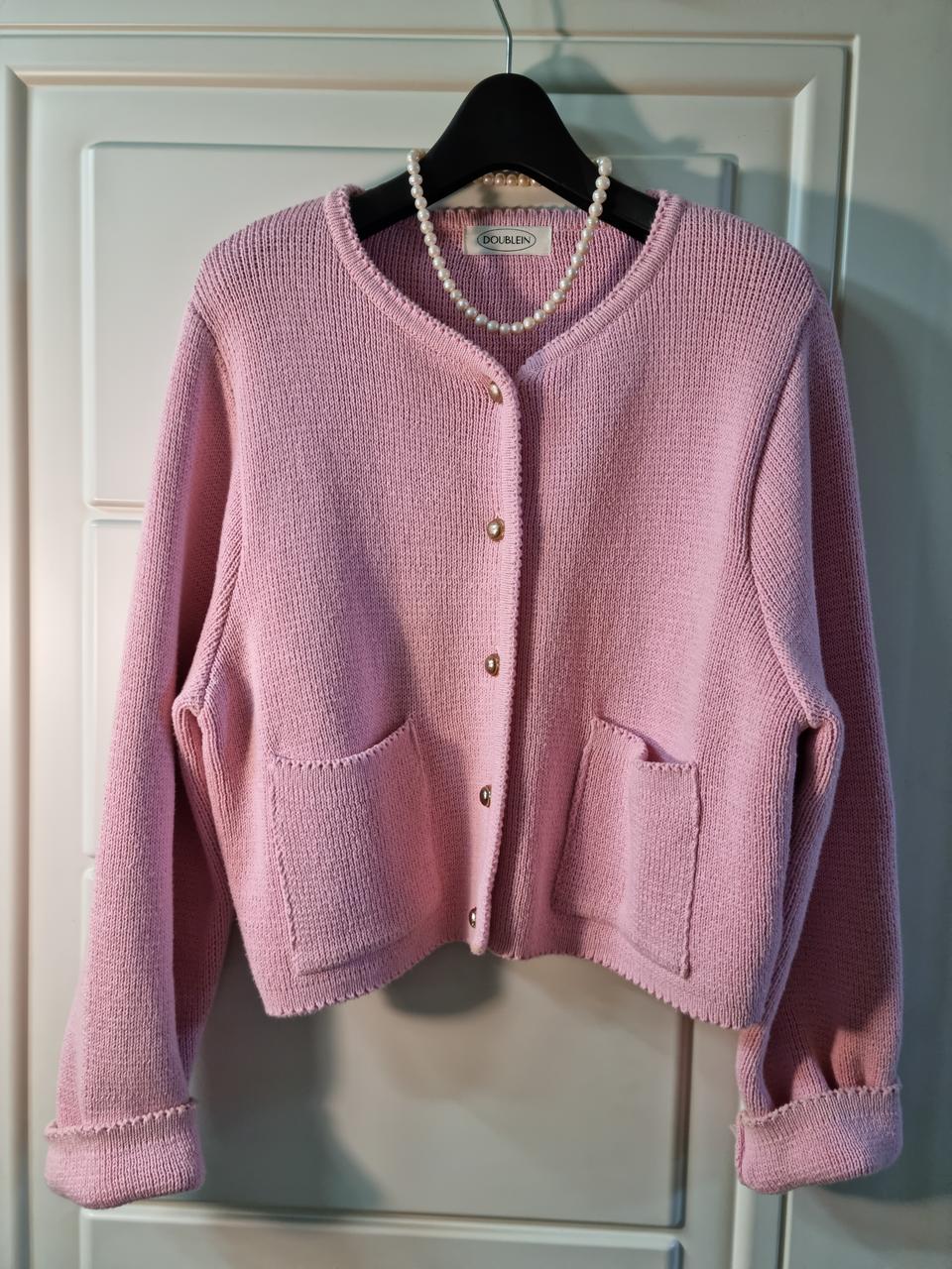 핑크 니트 가디건 자켓