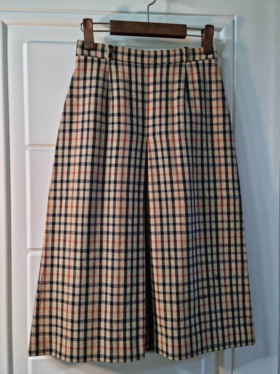 닥스 모100 핀턱 주름 체크 스커트