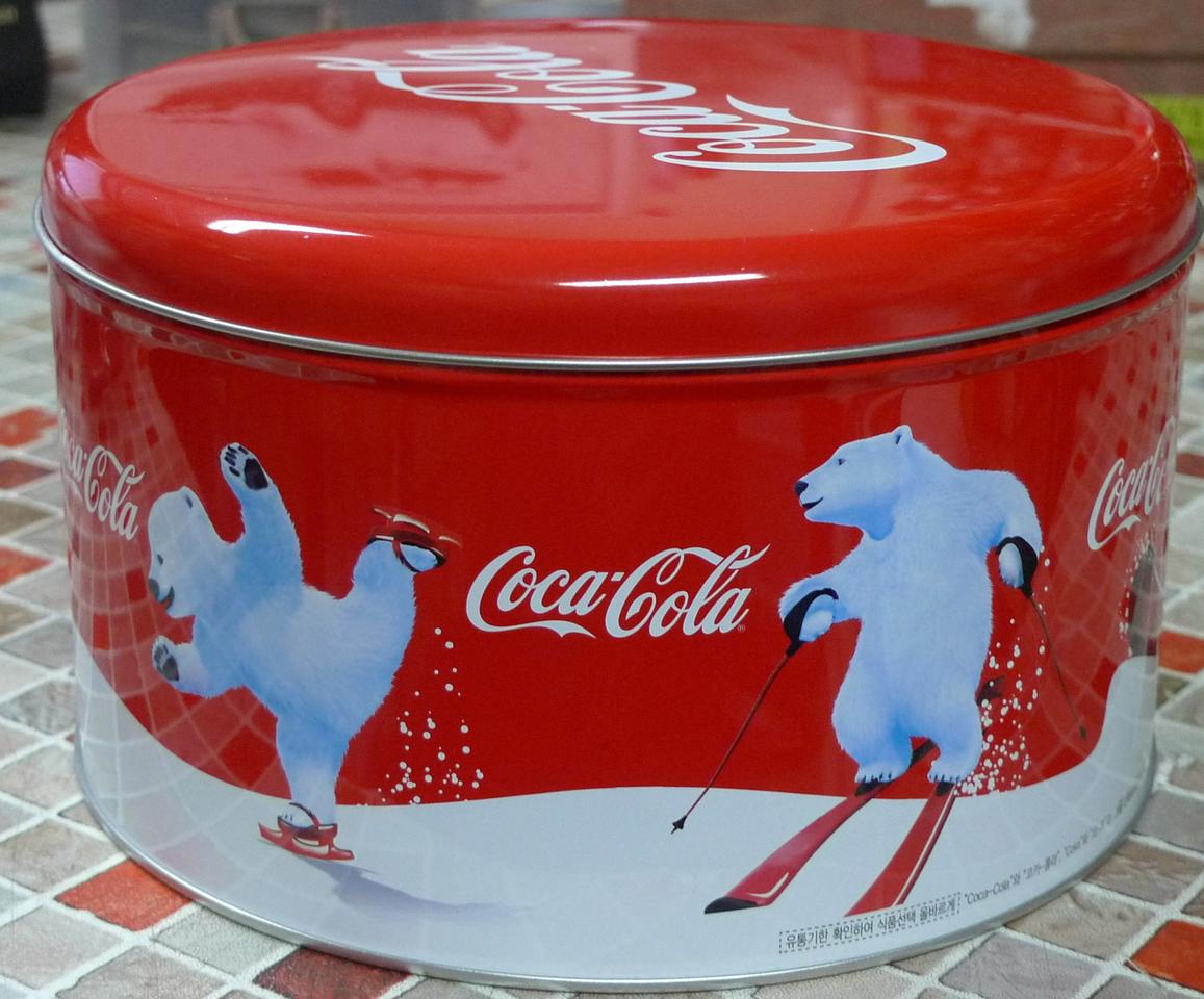 코카콜라 북극곰 인형 틴케이스