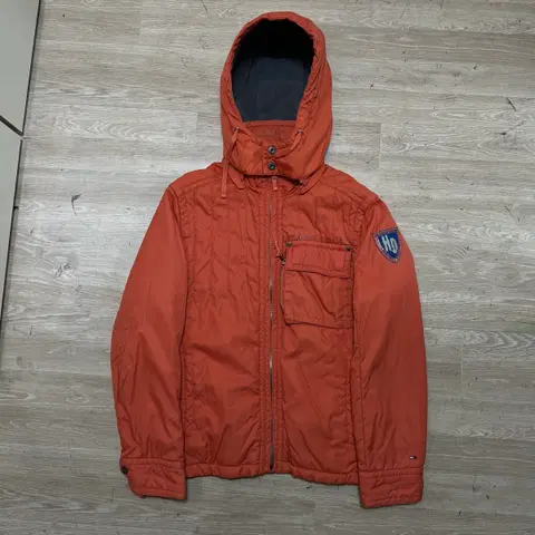 타미힐피거 데님 자수 빅로고 후드 점퍼 [오렌지] M/95