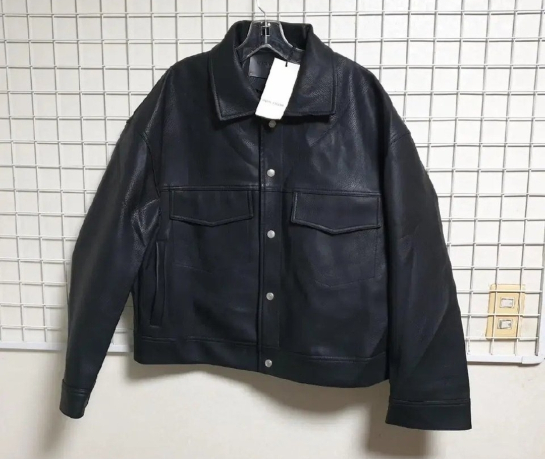 (새상품)DRESSVOLUME인조가죽자켓(남)110