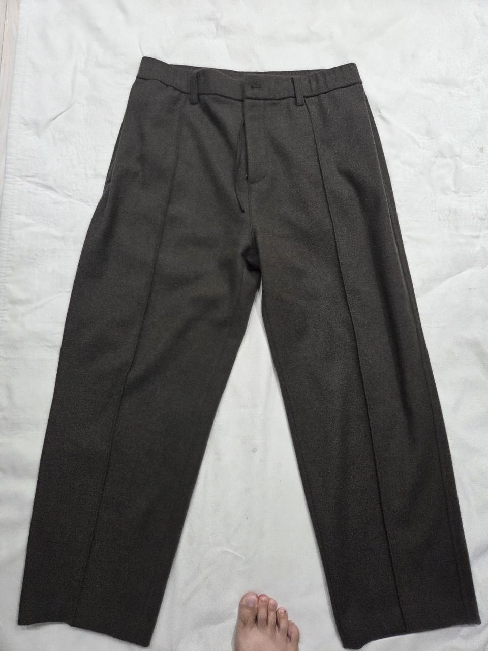 타임옴므 정품 겨울 와이드 슬렉스 진브라운 뒷밴딩 32-34사이즈