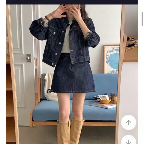 로즐리 이염방지 생지데님 진청 자켓 재킷