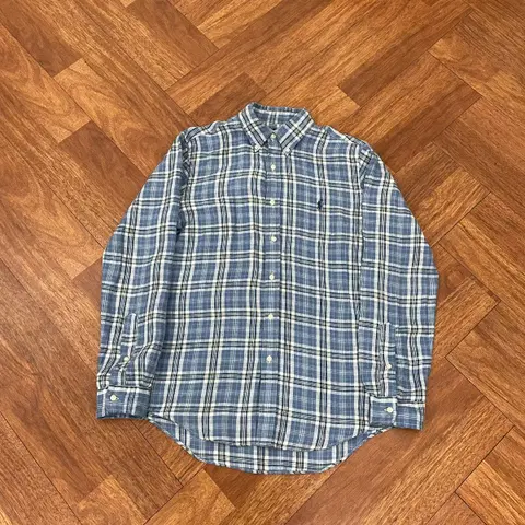 폴로 체크 린넨 셔츠