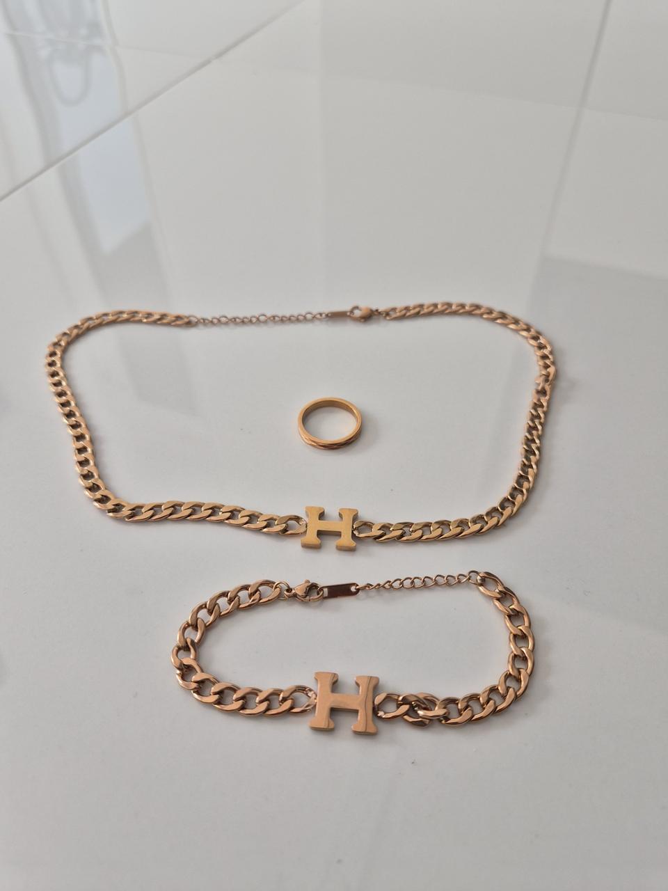 에르메스 스타일 써지컬 목걸이 팔찌 세트