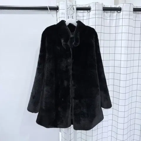 부띠끄비 플레어 비건밍크 퍼코트