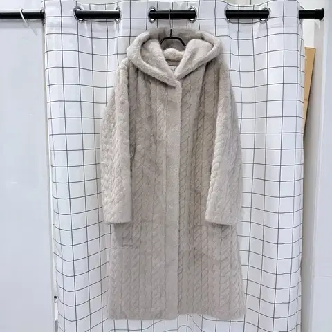 폴앤조 비건밍크 후드코트