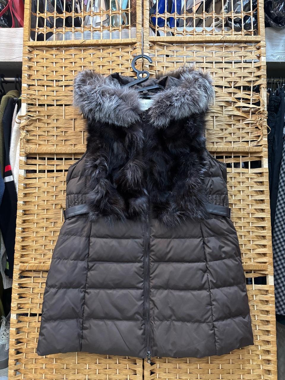 폭스 패딩 조끼