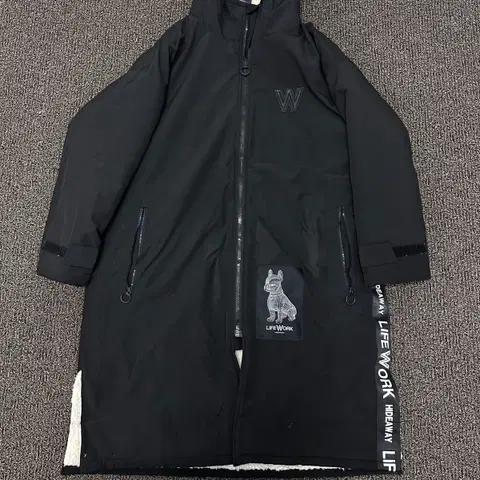 LIFEWORK 라이프워크 양면 롱 뽀글이 털 점퍼 블랙 L