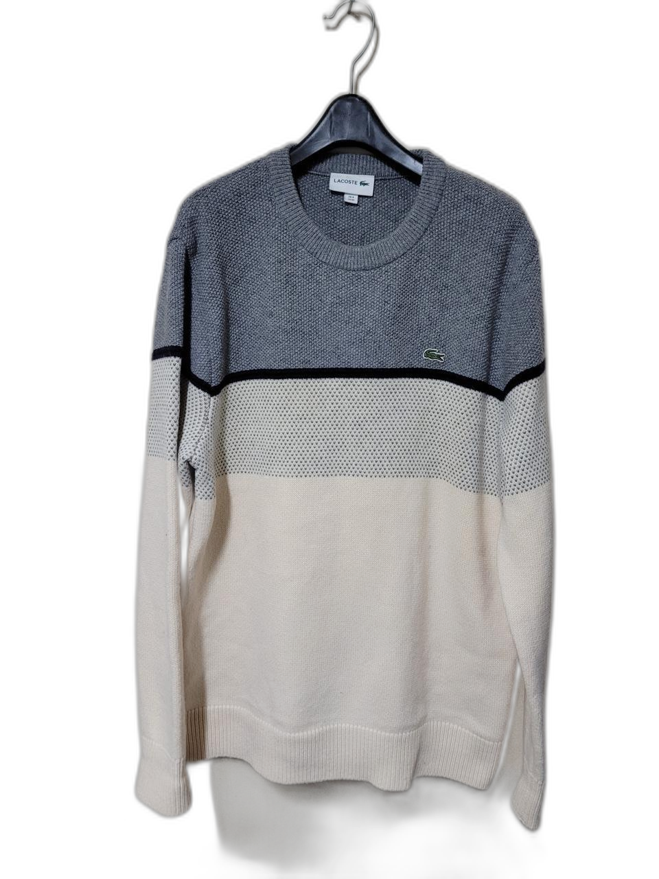 라코스테 컬러블럭 풀오버 니트