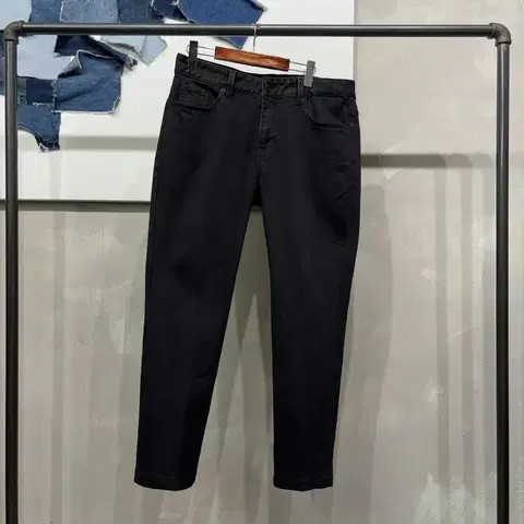 (34인치) 게스 캐주얼 스판 흑청바지 블랙진 데님팬츠