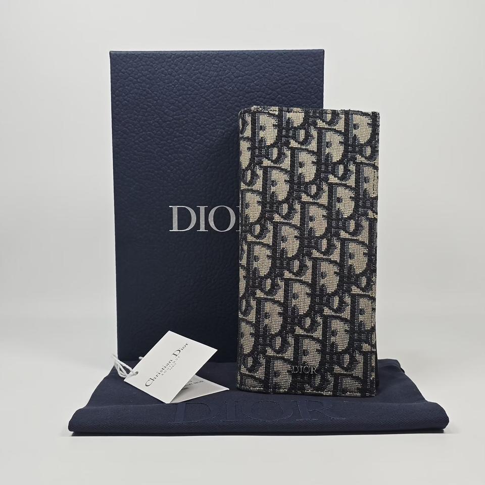 디올 오블리크 자카드 버티컬 장지갑