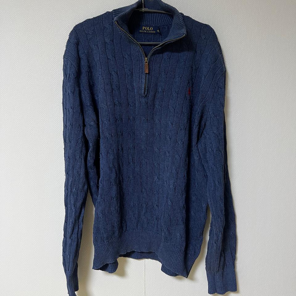 폴로 랄프로렌 케이블 니트 반집업 xl