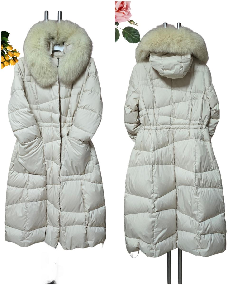 화이트 오리털 롱패딩/여66