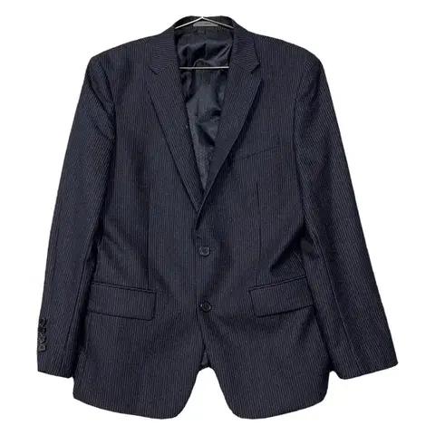[지이크] 스트라이프 네이비 투버튼 블레이저 자켓 M