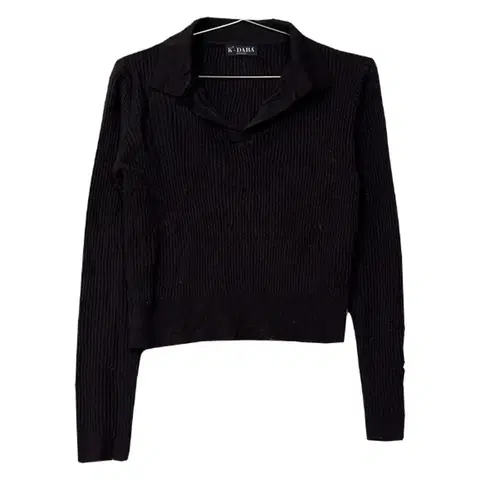 [여성] 빈티지 아크릴 골지 카라 니트