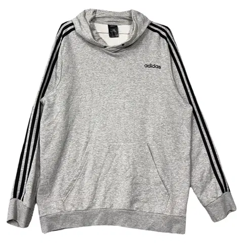 [아디다스] 라이트 그레이 오버 사이즈 삼선 후드티 4XL