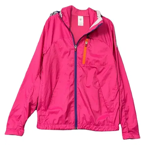 [데상트] 핑크 기능성 후드 바람막이 M