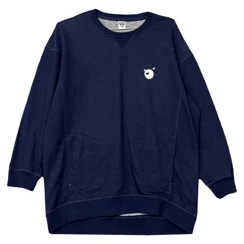 [푸부] 네이비 로고 오버 사이즈 맨투맨 95