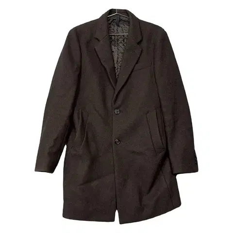 [커스텀멜로우] 브라운 2버튼 클래식 울 코트 100