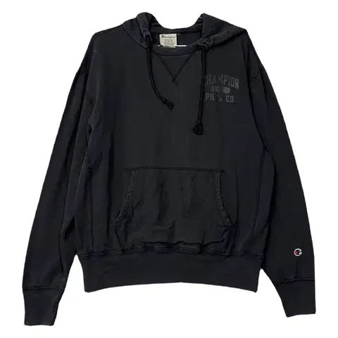 [챔피온] 로고 올블랙 후드티 MEDIUM
