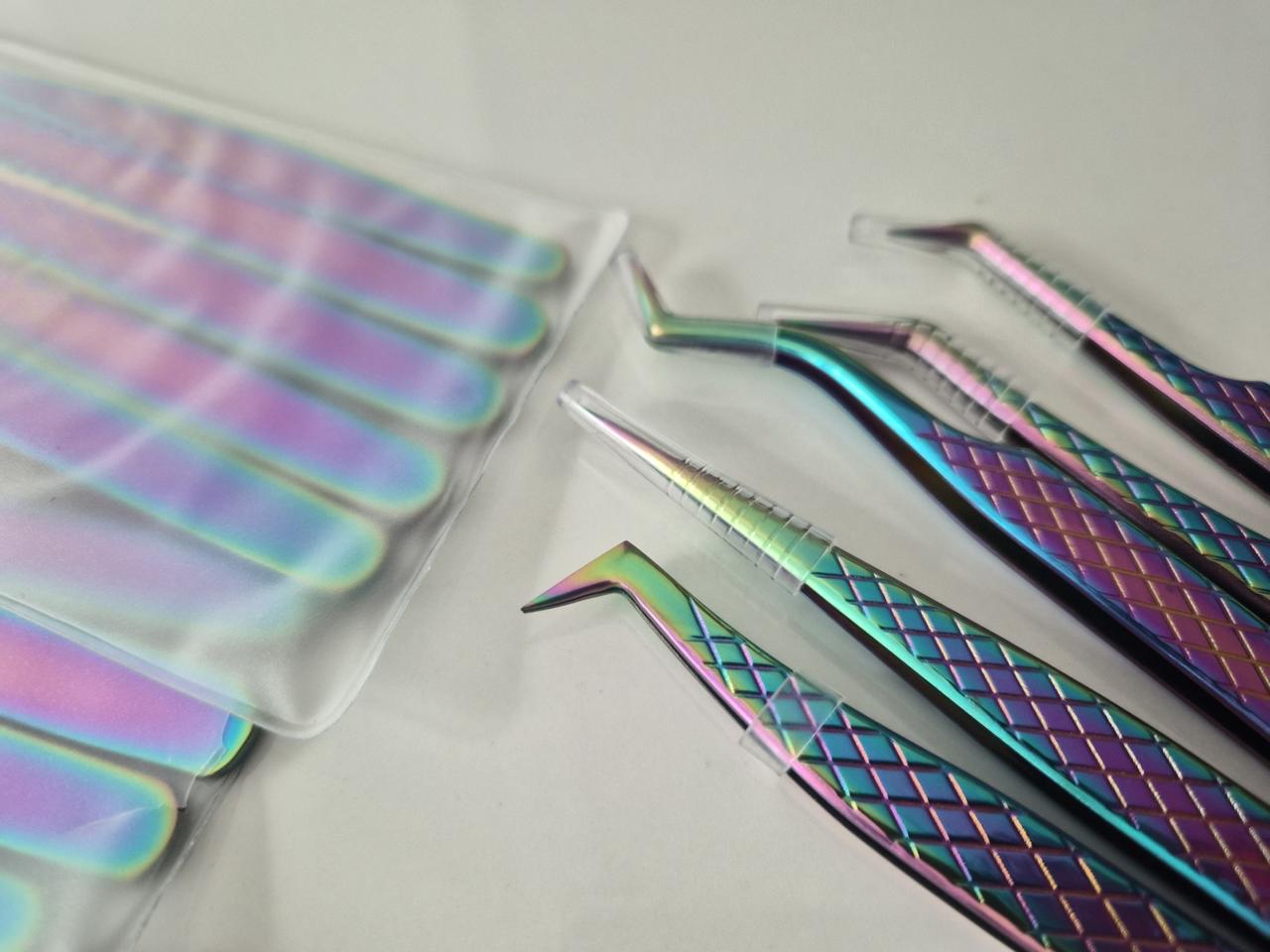 무지개빛 정밀 핀셋 5개 세트 미사용/미개봉