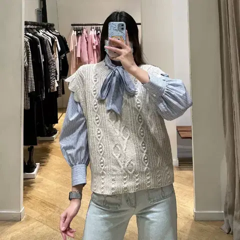 SANDRO 산드로 케이블 니트 조끼 1