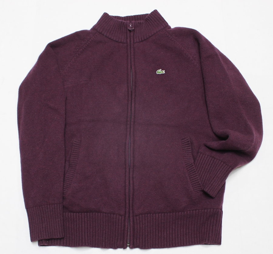 라코스테 남성 105 두툼 순모 집업니트 가디건/R04