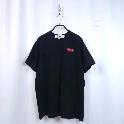 꼼데가르송 더블 와펜 반팔티 블랙