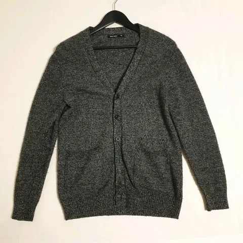 베이직하우스 회색 니트 가디건