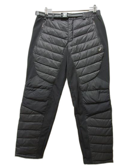 아식스 져지배색 다운패딩 벨티드 겨울바지 택85 허리32-33