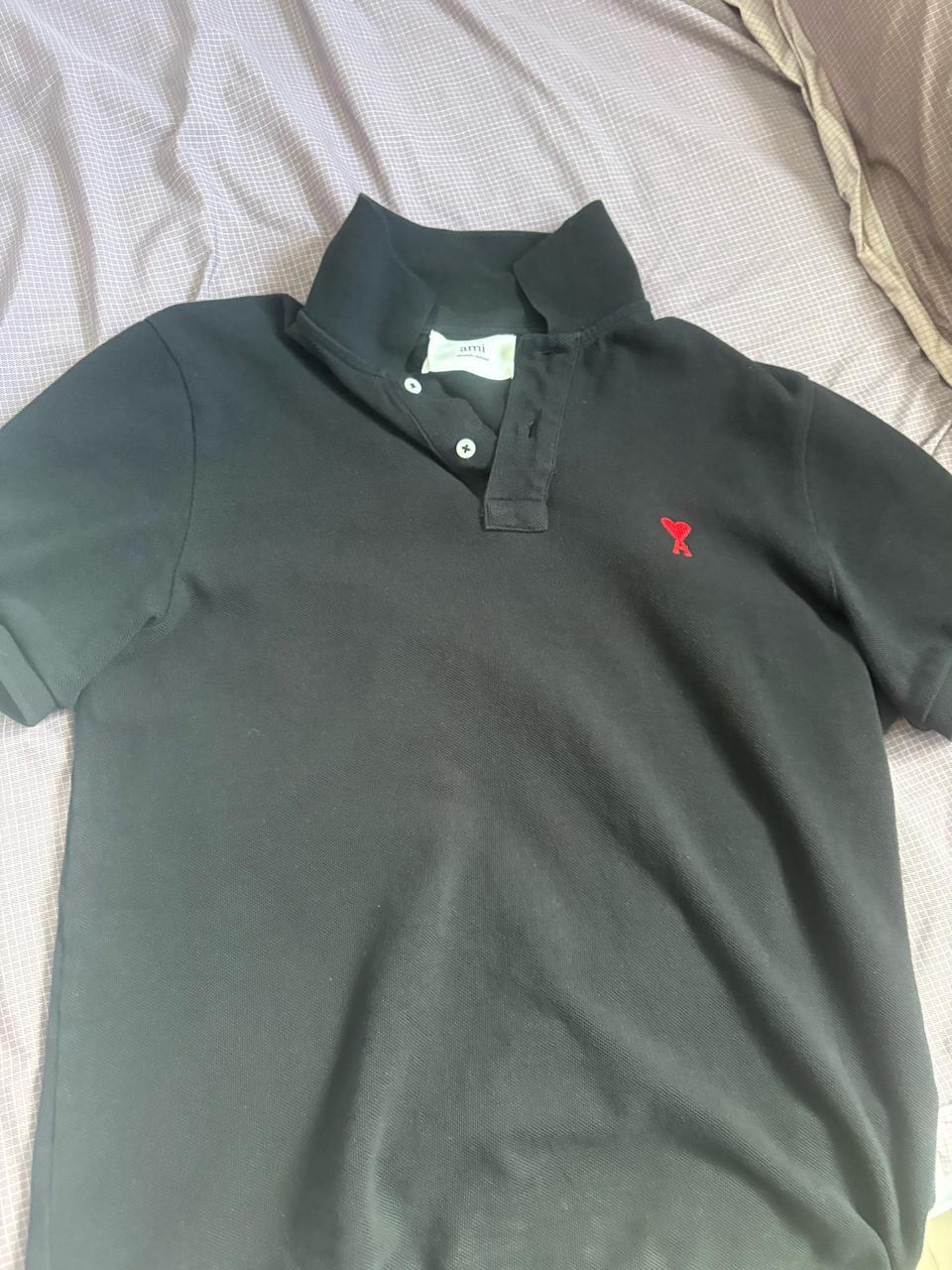 AMI 아미 반팔 카라티 M 블랙 백화점판