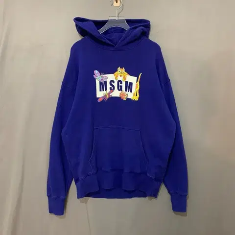 L MSGM 퍼니 타이거 프린팅 오버핏 후드티