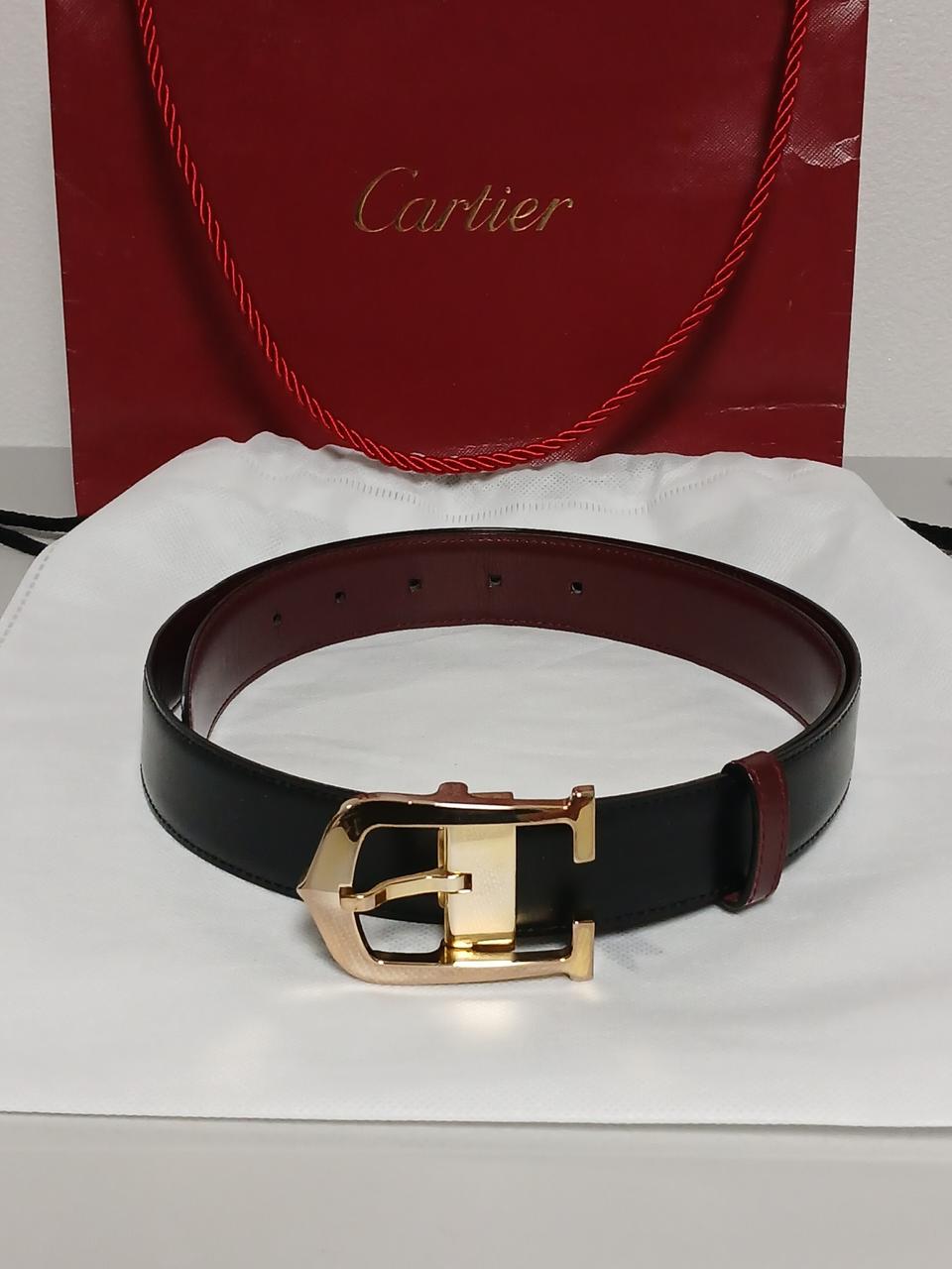 까르띠에 금장 양면 가죽벨트 정품