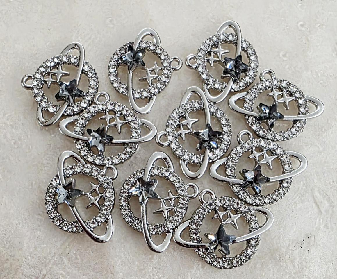 금속 펜던트 행성 실버블랙 10개 일괄