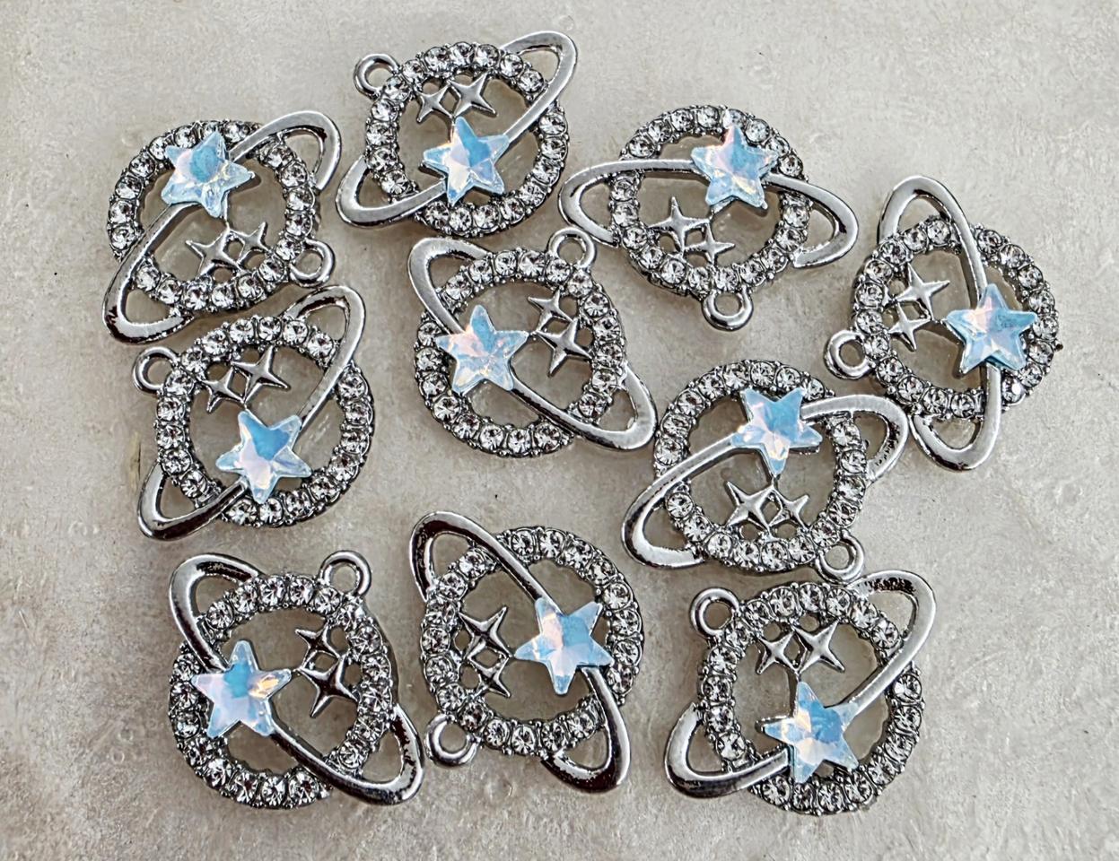 금속 펜던트 행성 실버블루 10개 일괄