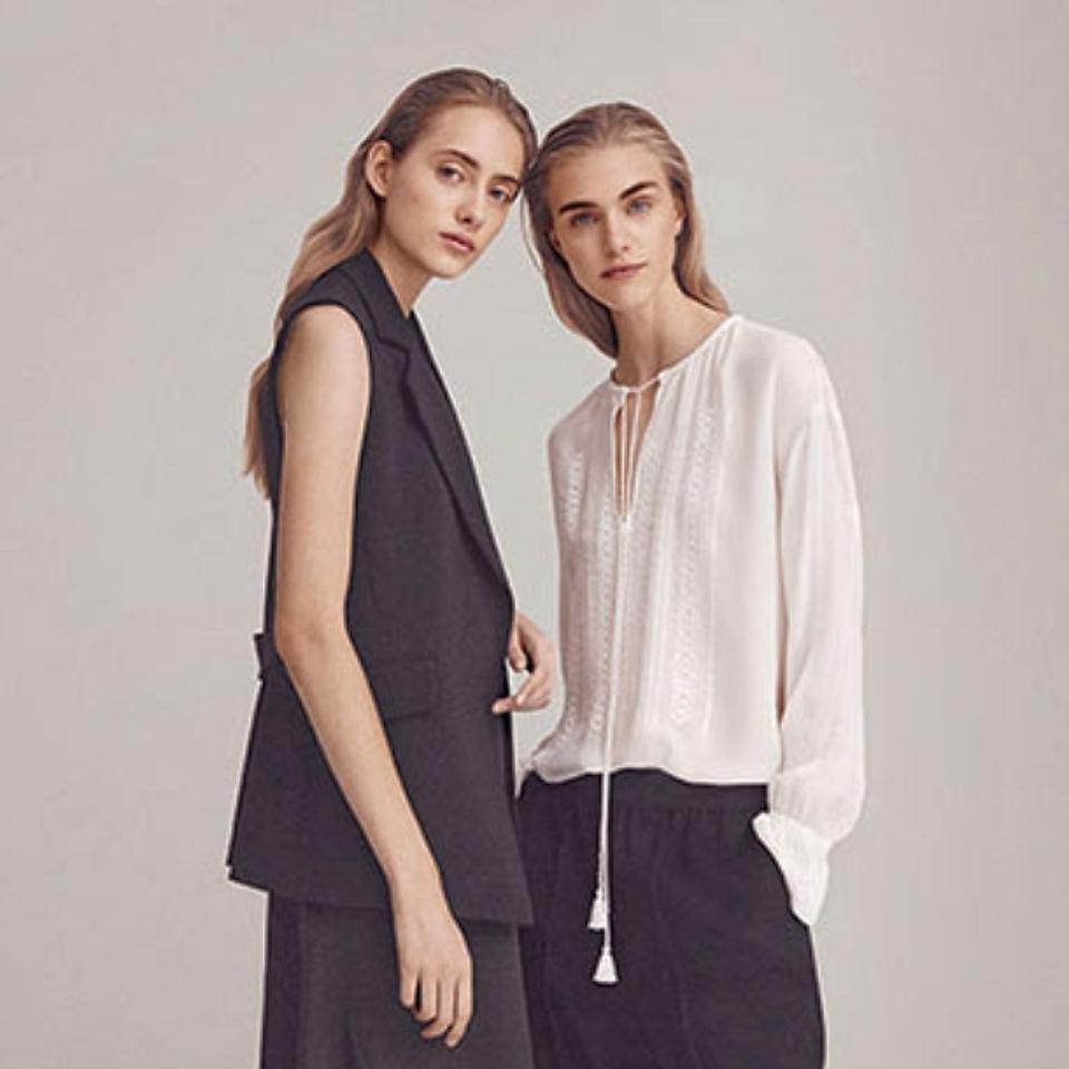 띠어리 실크 벨 커프 블라우스