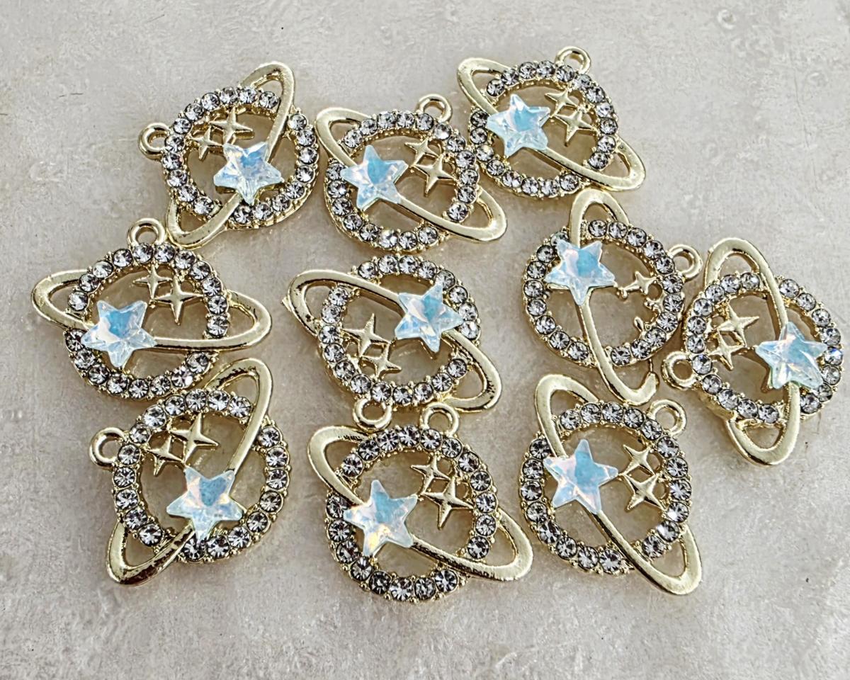 금속 펜던트 행성 골드블루 10개 일괄